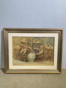 RENZO BUONGIORNO, STILLLEBEN-GEMÄLDE ÖL AUF LEINWAND, XX. JH., Blumenvase